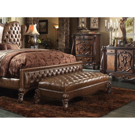 Ergode Bench 2-Tone Light Brown PU & Cherry Oak