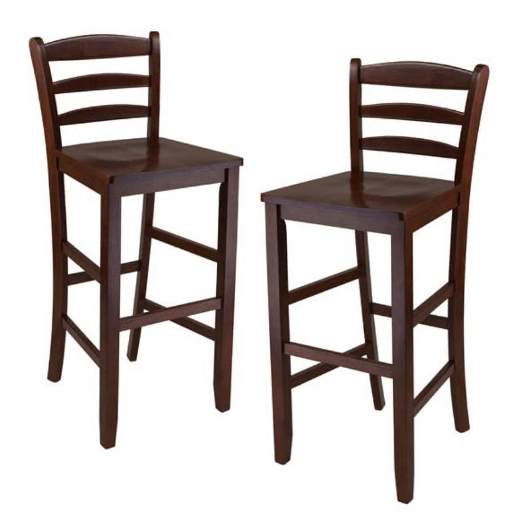 Stools 1811 Ergode Benjamin Ladder-back Bar Stools, 2-Pc Set, Walnut - Walmart.com