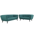thumbnail image 1 of Ergode Bestow 2 Piece Upholstered Fabric Sofa and Loveseat Set - Teal, 1 of 5