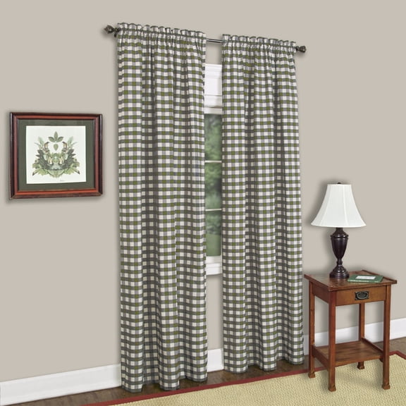 Ergode Buffalo Check Window Curtain Panel - 42x84 - Sage