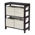 thumbnail image 1 of Ergode Capri 2-Section M Storage Shelf with 4 Foldable Beige Fabric Baskets, 1 of 3