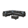 thumbnail image 1 of Ergode Casanova Dark Gray Linen 7Pc Modular Sectional Sofa and Ottoman, 1 of 3