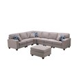 thumbnail image 1 of Ergode Casanova Light Gray Linen 7Pc Modular L-Shape Sectional Sofa with Ottoman, 1 of 3