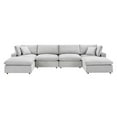 thumbnail image 1 of Ergode Commix Down Filled Overstuffed Performance Velvet 6-Piece Sectional Sofa - Light Gray, 1 of 5