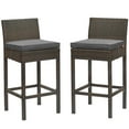 thumbnail image 1 of Ergode Conduit Bar Stool Outdoor Patio Wicker Rattan Set of 2 - Brown Charcoal, 1 of 1