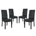 thumbnail image 1 of Ergode Confer Dining Side Chair Vinyl Set of 4 - Black, 1 of 5