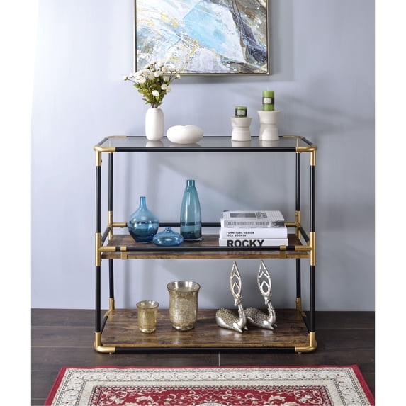 Ergode Console Table Black/Gold & Smoky Glass