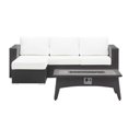 thumbnail image 1 of Ergode Convene 3 Piece Set Outdoor Patio with Fire Pit - Espresso White, 1 of 5