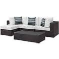 thumbnail image 1 of Ergode Convene 5 Piece Outdoor Patio Sectional Set - Espresso White, 1 of 5