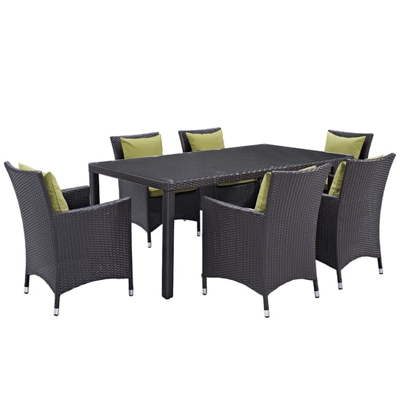Ergode Convene 7 Piece Outdoor Patio Dining Set - Espresso Peridot