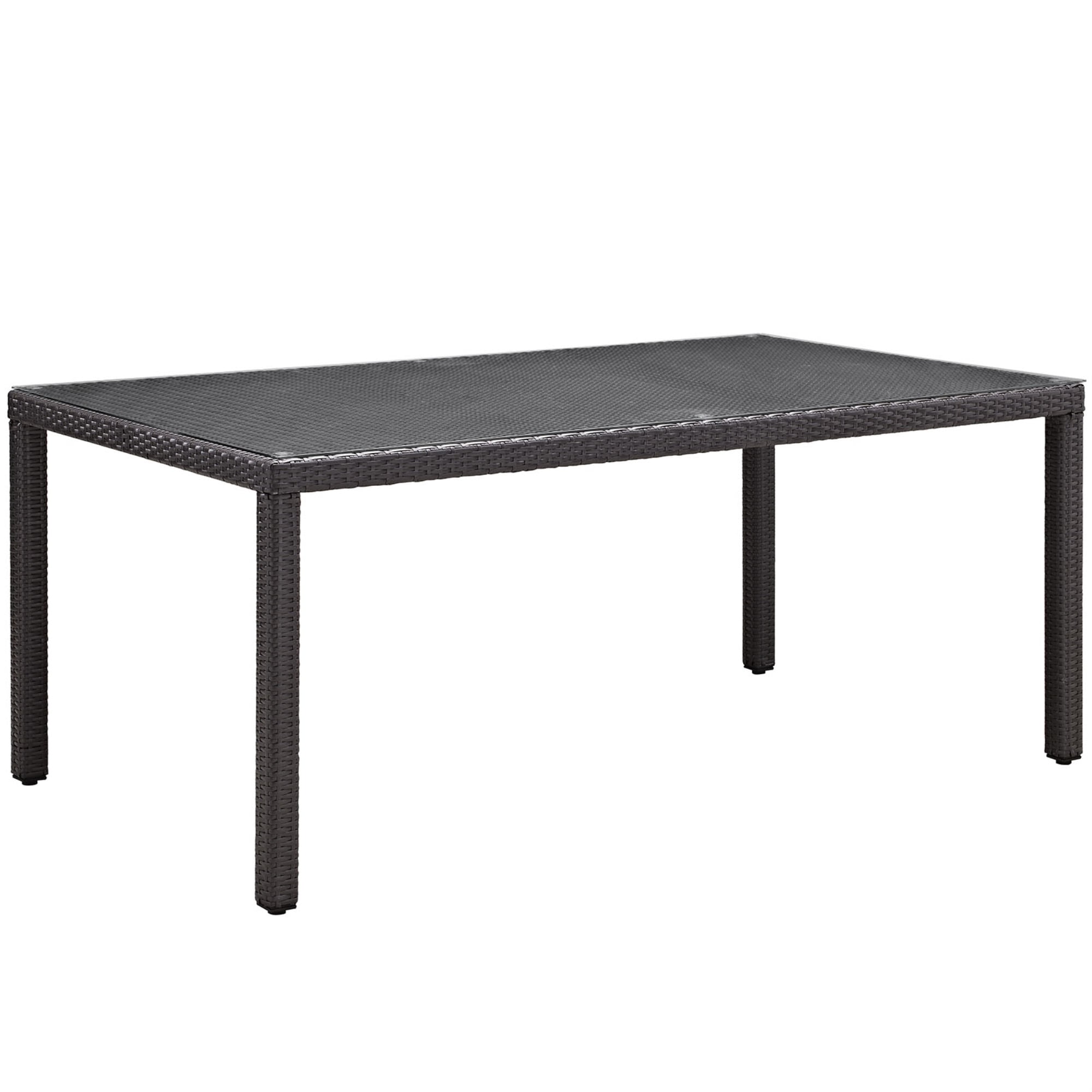 Convene Espresso 71" Synthetic Rattan Outdoor Dining Table