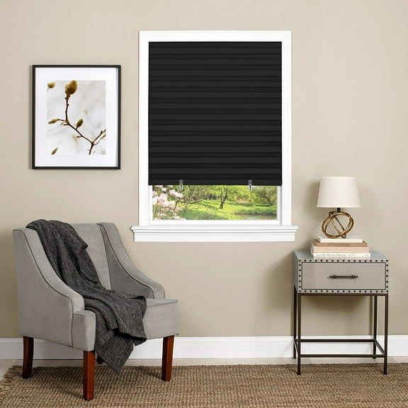 Achim Home Furnishing: Window Shades Room Darkening Vinyl Cordless Black Pleated Shade - 36" W x 75" L