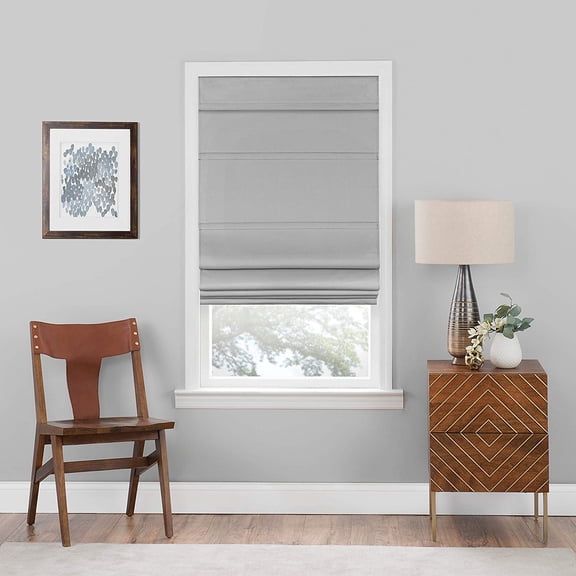 Ergode Cordless Roman 100% Blackout Window Shade 30" W x 64" L, Gray