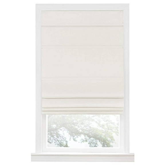 Ergode Cordless Roman 100% Blackout Window Shade 33" W x 64" L, Ivory