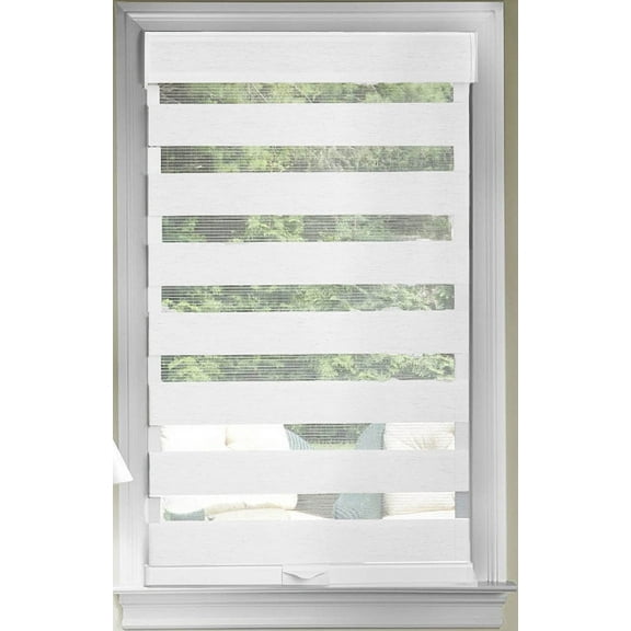 Achim Cordless Celestial Sheer Double Layered Window Shade (White, 35" x 72")
