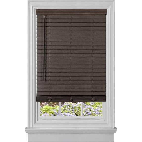 Ergode Cordless GII Madera Falsa 2" Faux Wood Plantation Blind 23x64 - Mahogany