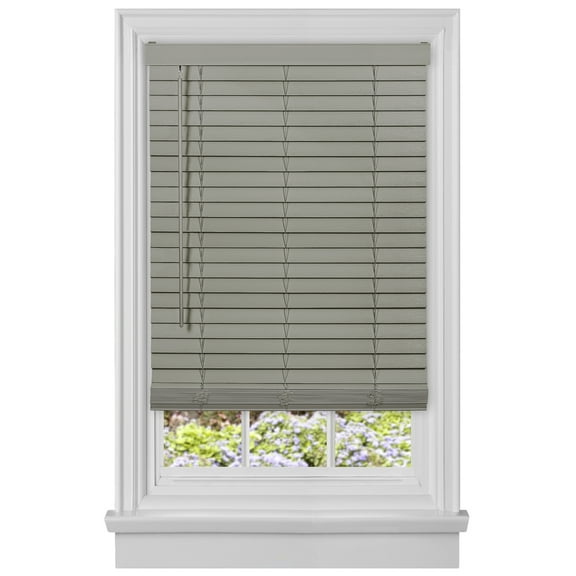 Achim GII Cordless Madera Falsa Faux Wood Room Darkening Window Plantation Blinds (Gray, 34" x 64")