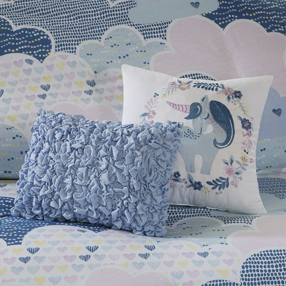 Ergode Cotton Printed Duvet Cover Set - Hypoallergenic, OEKO-TEX Certified, , Charming Ergode Motif, Soft & Vibrant Colors, Includes Shams & Decorative Pillows.