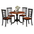 thumbnail image 1 of Ergode DLNI5-BCH-W, 5 Piece Dining Table Set, Asian Wood, Black & Cherry Finish, Round Tabletop, 4 Chairs, 42x42 Inch, 1 of 2