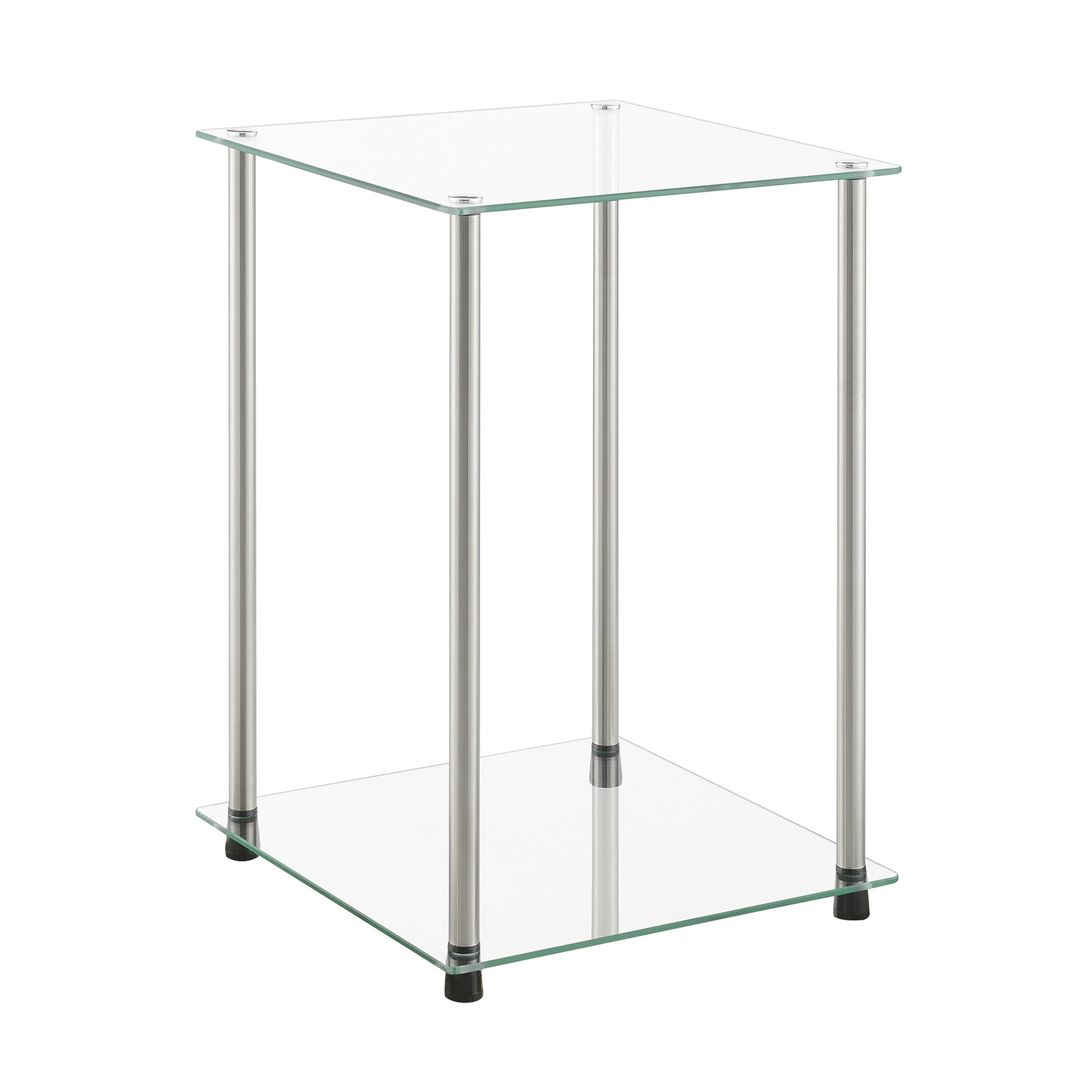 Ergode Designs2Go Classic Glass 2 Tier Square End Table - Timeless ...