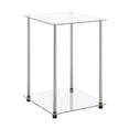 thumbnail image 1 of Ergode Designs2Go Classic Glass 2 Tier Square End Table - Timeless Design, Ample Storage, Easy Assembly - Perfect for Any Space, 1 of 1