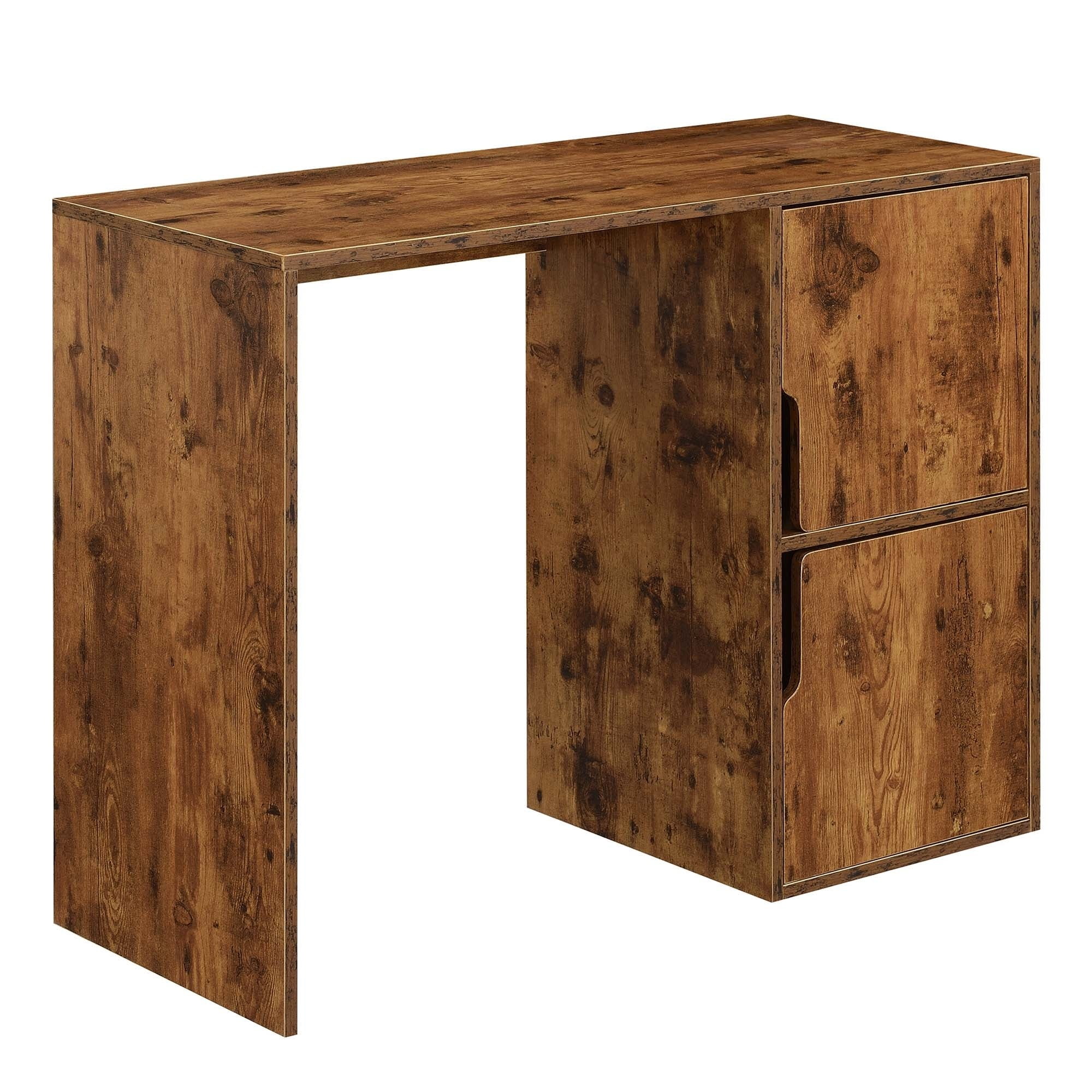 Barnwood 40" Woodgrain Student Desk with Storage Cabinets
