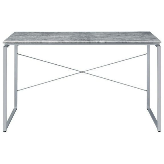 Ergode Desk Faux Concrete & Silver