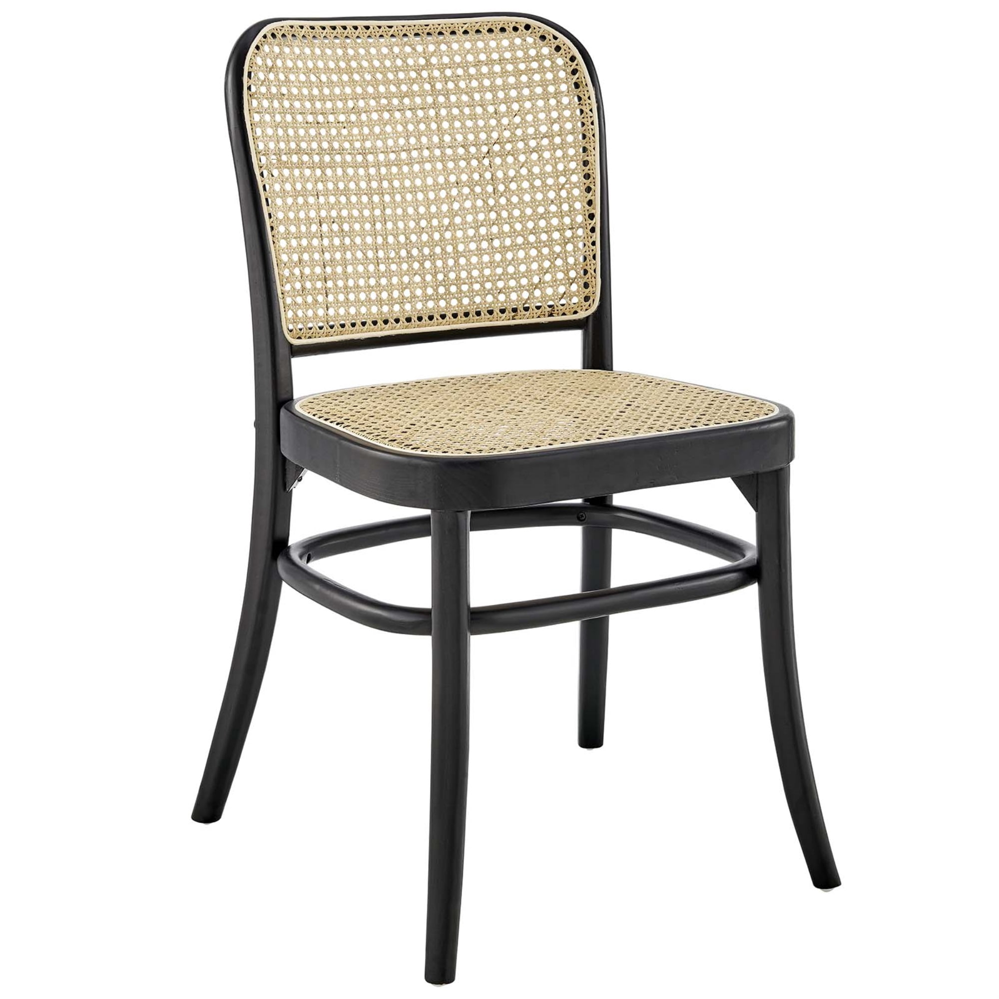 Rustic Side Chairs Ergode Dining Side Chair - Rustic Farmhouse Style with Woven Rattan ...