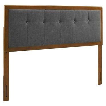 Ergode Draper Tufted Full Fabric and Wood Headboard - Walnut Charcoal