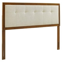 Ergode Draper Tufted King Fabric and Wood Headboard - Walnut Beige