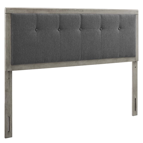Ergode Draper Tufted Twin Fabric and Wood Headboard - Gray Charcoal