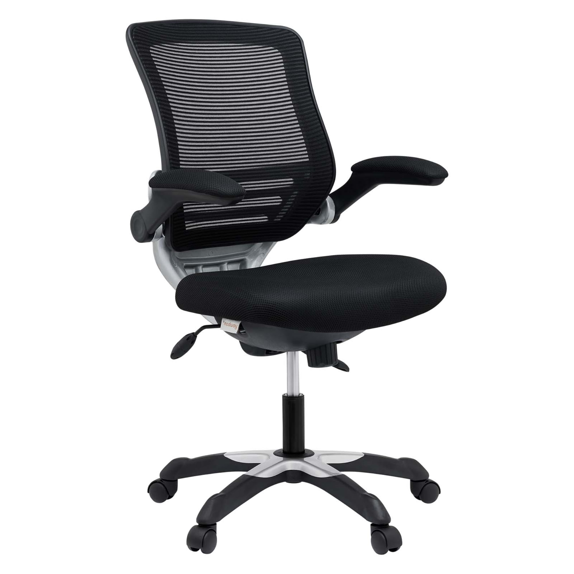 Edge Swivel Task Chair with Adjustable Mesh Fabric Arms, Black