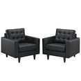 thumbnail image 1 of Ergode Empress Armchair Leather Set of 2 - Black, 1 of 5