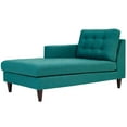 thumbnail image 1 of Ergode Empress Left-Arm Upholstered Fabric Chaise - Teal, 1 of 3