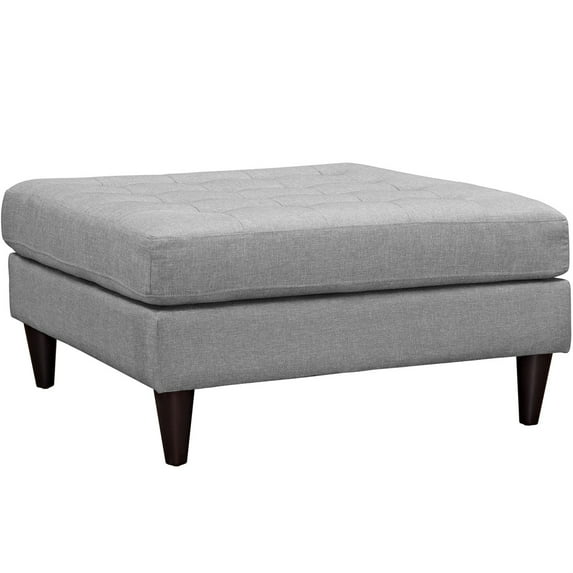 Ergode Empress Upholstered Fabric Large Ottoman - Light Gray