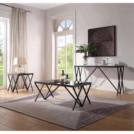 Ergode End Table Black & Glass
