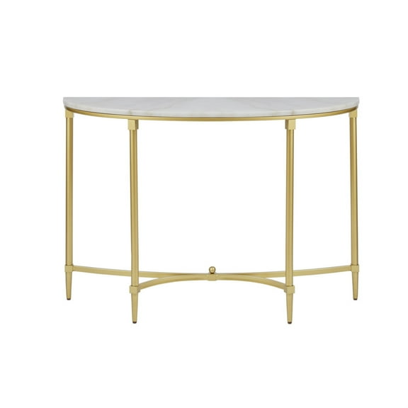 Ergode End Table - Exquisite Traditional Style with White Marble Top and Gold Metal Legs - Adds Glamorous Allure to Living Room or Home Office - Assembly Required - Elevate Your Decor with Opulence