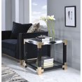 thumbnail image 1 of Ergode End Table White Brushed & Clear Glass, 1 of 1