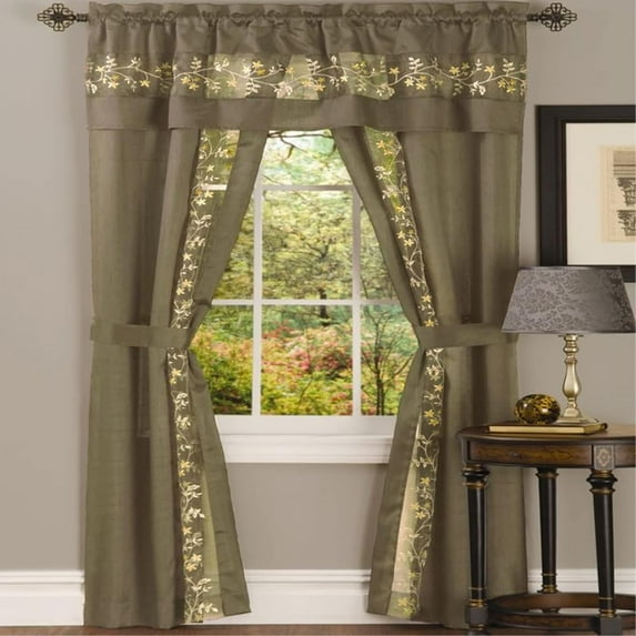 Ergode Fairfield 5 Piece Window Curtain Set - 55x63 - Taupe