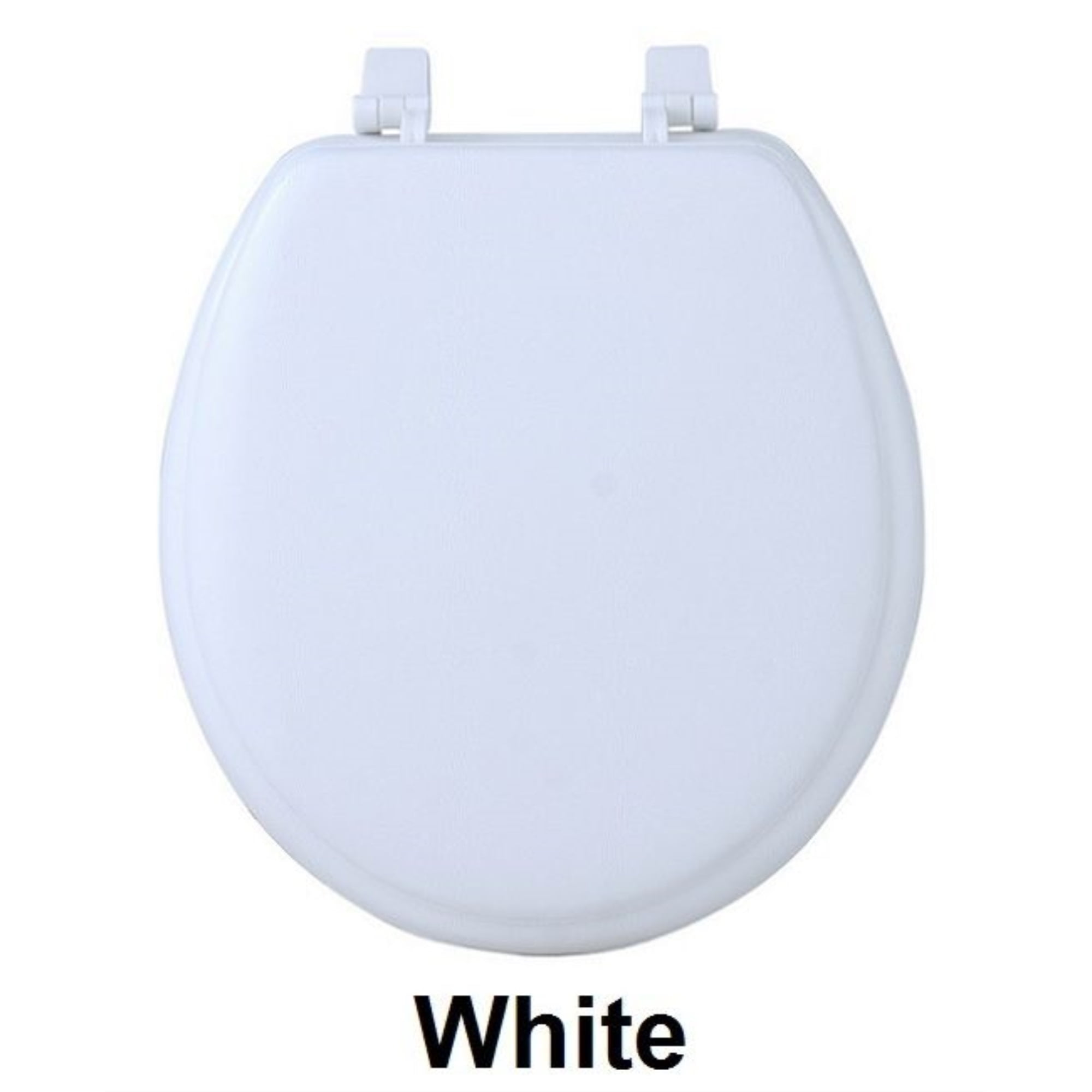 Fantasia White Vinyl Foam-Cushioned Standard Toilet Seat