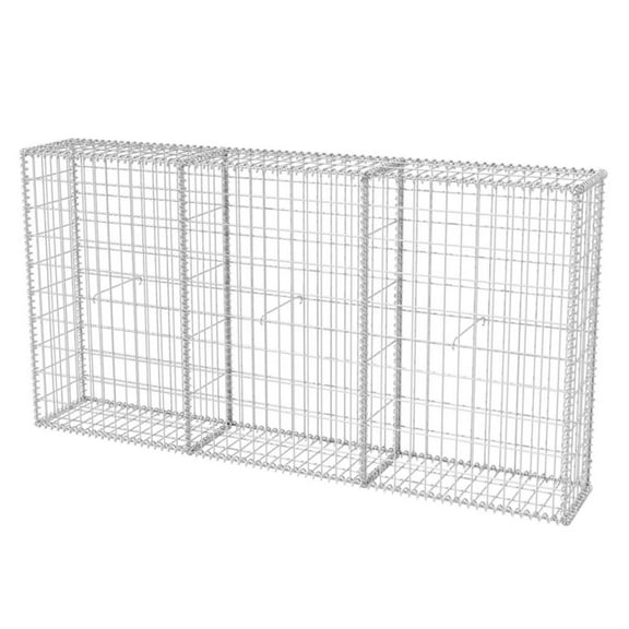 Ergode Gabion Basket Galvanized Steel 78.7" x 11.8" x 39.4" Heavy-Duty Retaining Wall Cage Mesh Size 3.9" x 2", Wire Diameter 0.14"