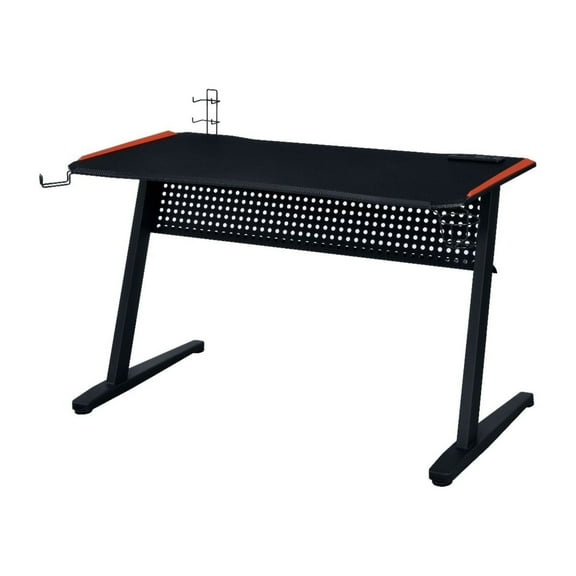 Ergode Gaming Table w/USB Port Black & Red Finish