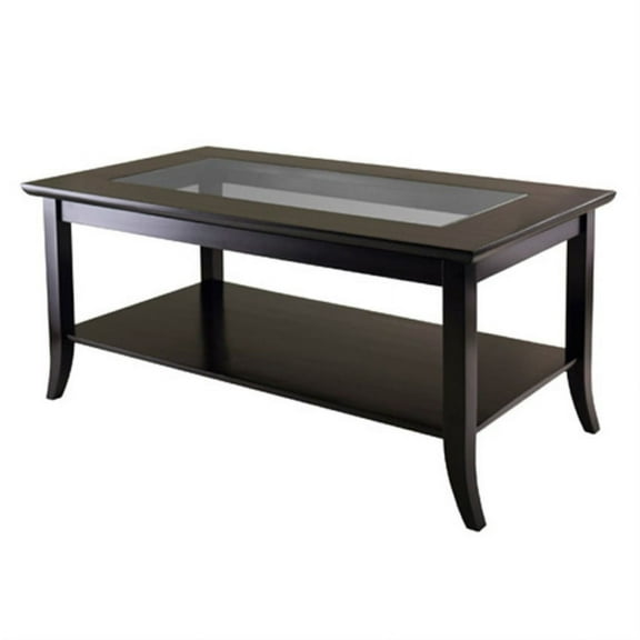 Ergode Genoa Rectangular Coffee Table with Glass top and Shelf