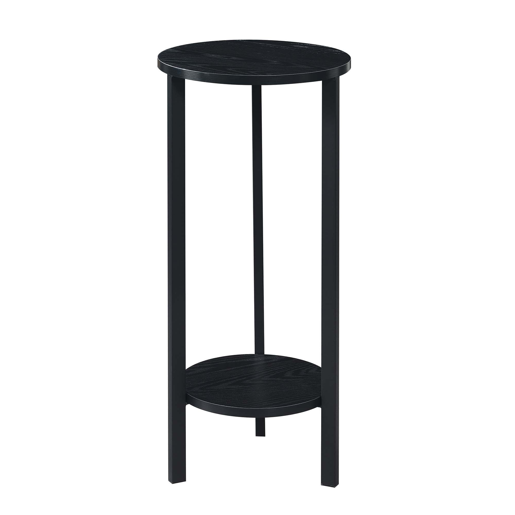 Modern Graystone 31" Black 2-Tier Metal & Particleboard Plant Stand