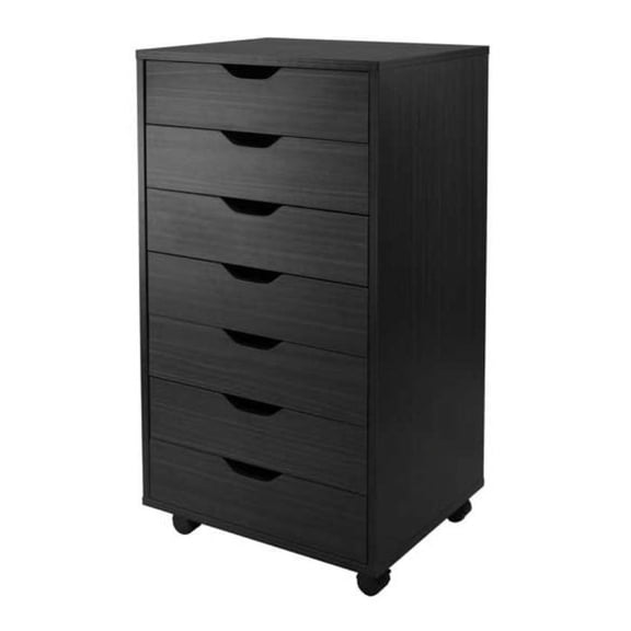 Ergode Halifax 7-Drawer Mobile Cabinet, Black