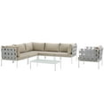 thumbnail image 1 of Ergode Harmony 7 Piece Outdoor Patio Aluminum Sectional Sofa Set - White Beige, 1 of 5