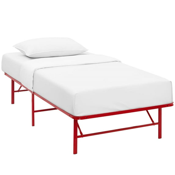 Ergode Horizon Twin Bed Frame – Red Stainless Steel Platform – Durable Metal Support for Twin Size Mattress
