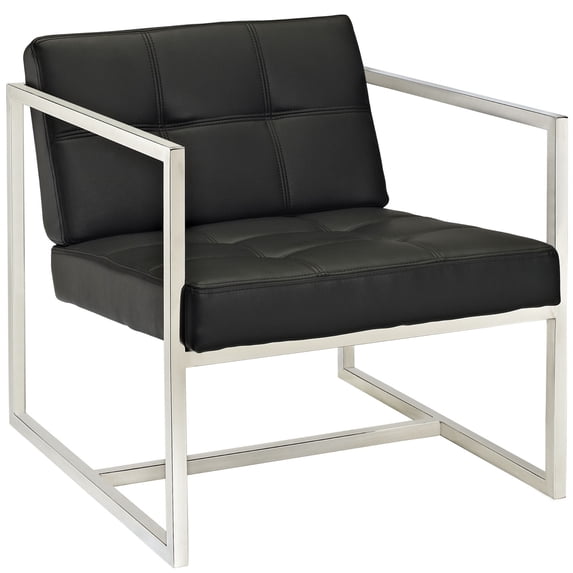 Ergode Hover Upholstered Vinyl Lounge Chair - Black