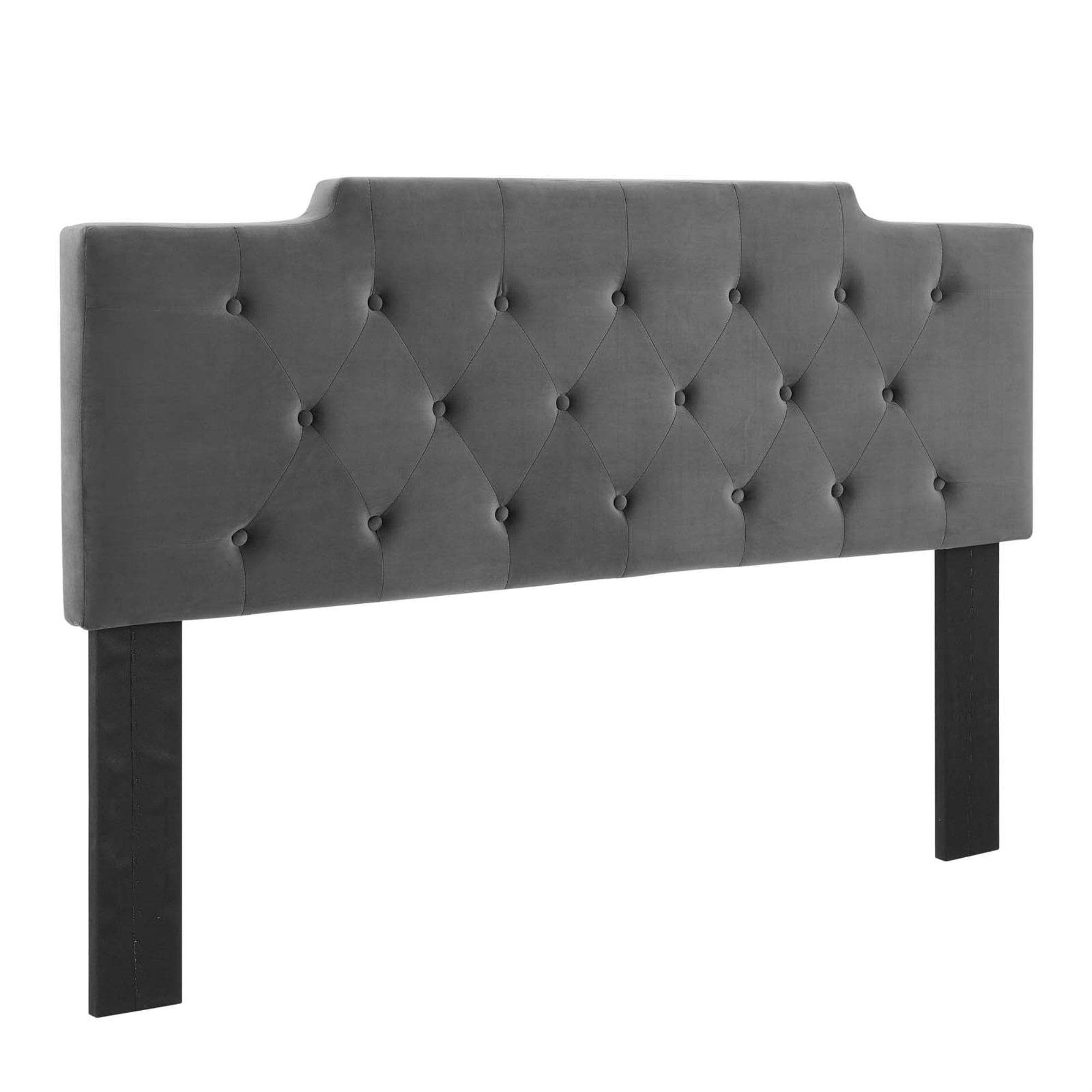 Ergode Juliet Tufted Twin Performance Velvet Headboard - Charcoal ...