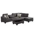 thumbnail image 1 of Jason Dark Gray Reversible Sofa Sectional with Dropdown Table & Charging Ports, 1 of 3